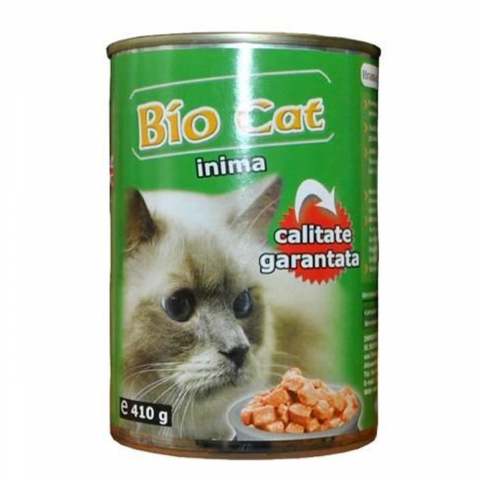 Pisici adulte - HRANA UMEDA PENTRU PISICI BIOCAT INIMA 410GR (24BUC/BAX)