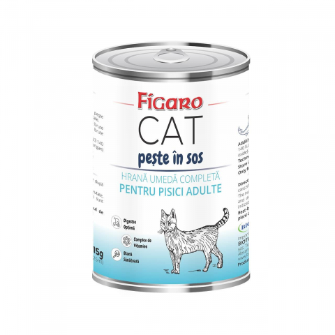 Hrana umeda pisici - HRANA UMEDA PENTRU PISICI FIGARO CAT PESTE IN SOS CONSERVA 415G