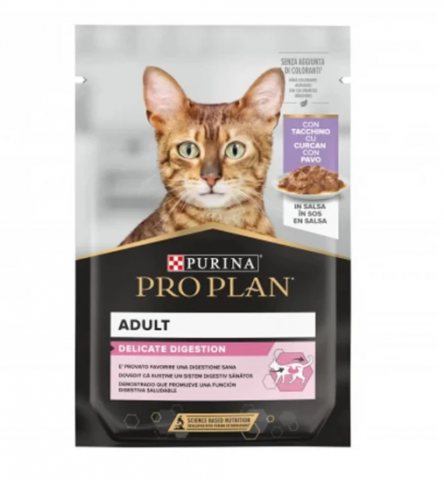 Pisici adulte - Hrana umeda pentru pisici Pro Plan Delicate Nutrisavour cu curcan in sos 85 gr