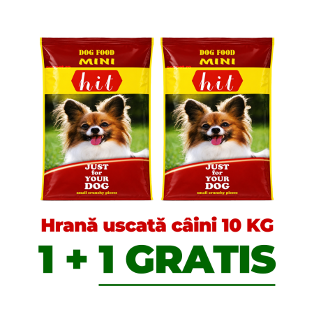 Hrana Uscata Caine Junior - 1+1 GRATIS - hrană uscată pentru câini adulți talie mică Hit Mini Adult 10 kg