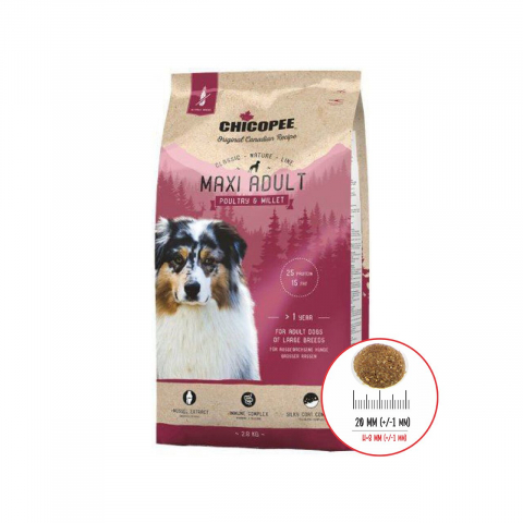 Caine adult - HRANA USCATA PENTRU CAINI SUPER PREMIUM CHICOPEE CNL MAXI ADULT POULTRY&amp;MILLET 2KG