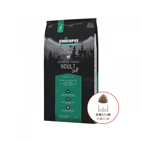 Caine adult - HRANA USCATA PENTRU CAINI SUPER PREMIUM CHICOPEE HNL SOFT ADULT OSTRICH&amp;POTATO 12KG