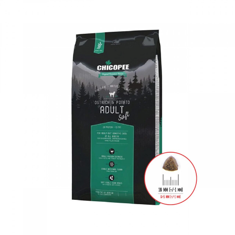 Caine adult - HRANA USCATA PENTRU CAINI SUPER PREMIUM CHICOPEE HNL SOFT ADULT OSTRICH&amp;POTATO 2KG