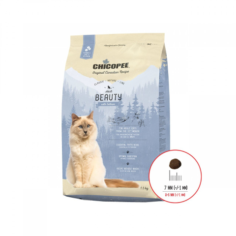 Hrana uscata pisici - HRANA USCATA PENTRU PISICI SUPER PREMIUM CHICOPEE CNL ADULT BEAUTY SALMON 1.5KG