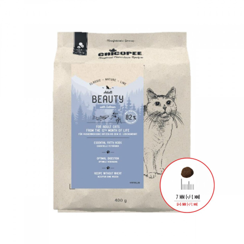 Pisici adulte - HRANA USCATA PENTRU PISICI SUPER PREMIUM CHICOPEE CNL ADULT BEAUTY SALMON 400G