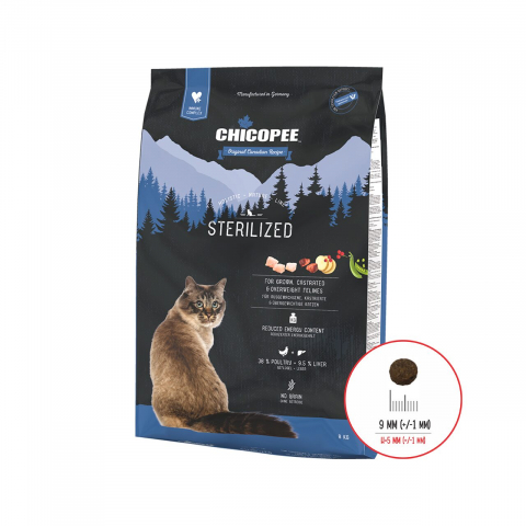 Pisici sterilizate - HRANA USCATA PENTRU PISICI SUPER PREMIUM CHICOPEE HNL STERILIZED 8KG