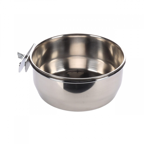 Accesorii custi rozatoare - HRANITOARE FLAMINGO PENTRU COLIVIE DIN INOX CU SUPORT L 15CM/880L
