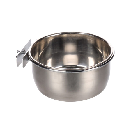 Păsări - Hranitoare din inox pentru păsăr cu suport M 580 ml 13 x 15 x 5,5 cm