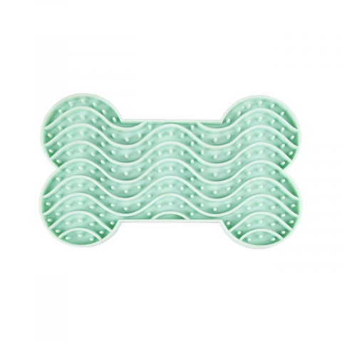 Castroane si boluri pisici - HRANITOR INTERACTIV FLAMINGO LICK PAD YUMMEE MINT GREEN S 15x8,6x1,9 CM