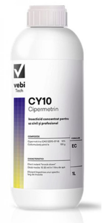 Insecticide - Insecticid concentrat păduchi, purici, gândaci, furnici, muște, țânțari, CY 10 EC 1 Litru