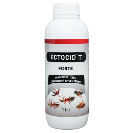 Insecticide pentru casă și fermă - Insecticid concentrat păduchi, purici, gândaci, furnici, muște, țânțari Ectocid Forte T 1 L