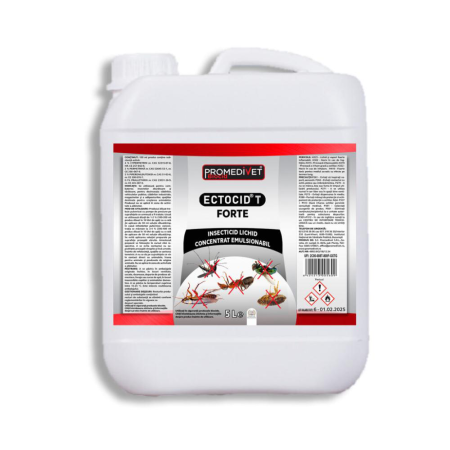 Insecticide - Insecticid concentrat păduchi, purici, gândaci, furnici, muște, țânțari Ectocid T Forte 5litri
