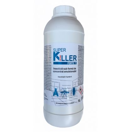 Insecticide pentru casă și fermă - Insecticid concentrat Super Killer Forte, acțiune acaricidă, flacon 1L