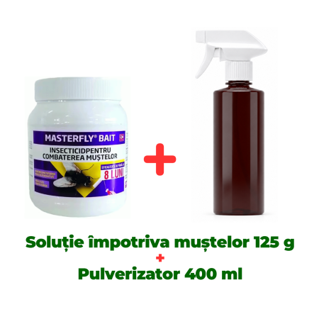Insecticide pentru casă și fermă - Insecticid, fară miros, împotriva muștelor Masterfly Bait 125 gr + Pulverizator 400ml