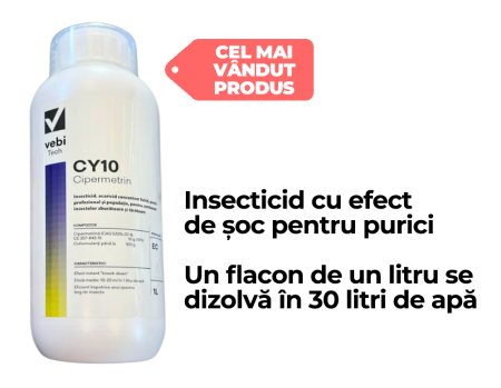 Insecticide - Insecticid purici, CY 10 EC 1 L la 30 L apă