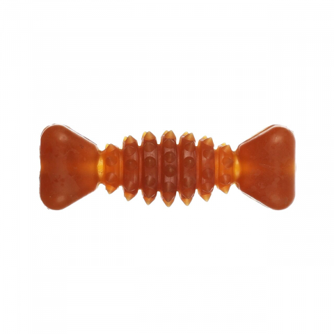 Jucarii caini - JUCARIE PENTRU CAINI DENTAL BONE FLAMINGO RUBBA SPIKES DIN CAUCIUC 14CM