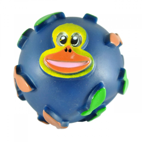 Jucarii caini - JUCARIE PENTRU CAINI MINGE VINIL CU PESTISORI, 8CM/VTS0022-3