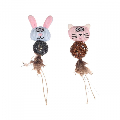 Jucarii pisici - JUCARIE PENTRU PISICI FLAMINGO CHAYENNE CLOPOTEL SI CATNIP 27x7.2CM