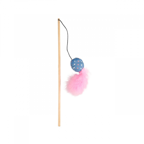 Accesorii pisici - JUCARIE PENTRU PISICI FLAMINGO UNDITA CU MINGE WINNY 40CM