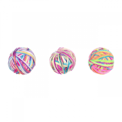Jucarii pisici - JUCARIE PENTRU PISICI MINGE MULTICOLORA CU CLOPOTEL 4,4CM (30BUC./DISPLAY)