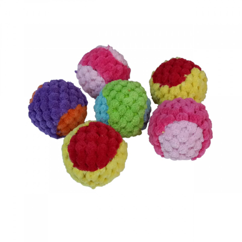 Pisici - JUCARIE PENTRU PISICI SET 48 MINGI DIN PLUS CU CLOPETEL 5CM