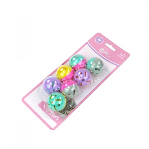 Accesorii pisici - JUCARIE SET 7 MINGI PLASTIC CU CLOPOTEL 4CM