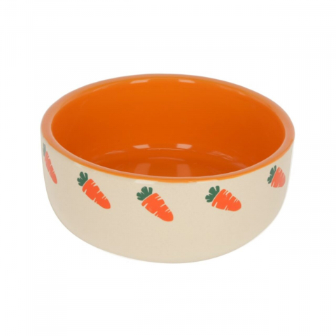 Accesorii custi rozatoare - KERBL BOL CERAMIC ROZATOARE MODEL MORCOVI 500ML FI=13CM