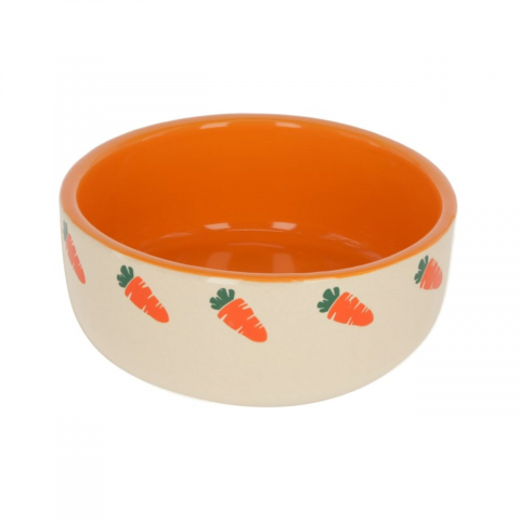 Accesorii custi rozatoare - KERBL BOL CERAMIC ROZATOARE MODEL MORCOVI 750ML FI=14.5CM