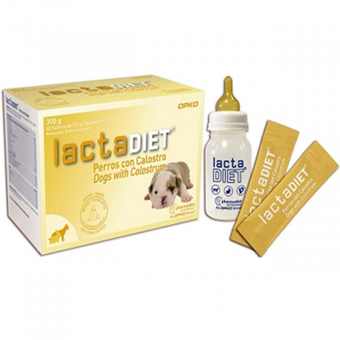 Suplimente si vitamine caini - LAPTE PRAF, CATEI, IEPURI, ROZATOARE, LACTADIET COLOSTRUM 40 PLICURI X 7,5 G/CUTIE