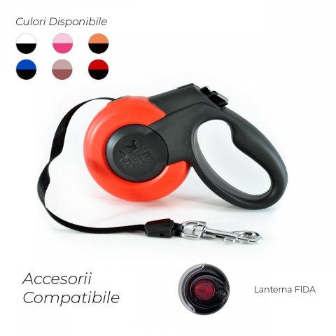 Caini - LESA PENTRU CAINI FIDA MARS BANDA M RED, 25 KG/5M/3337