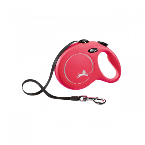 Caini - LESA PENTRU CAINI KERBL FLEXI CLASSIC CU BANDA L 8M/50KG RED