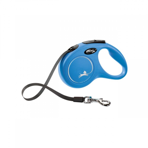 Caini - LESA PENTRU CAINI KERBL FLEXI CLASSIC CU BANDA M 5M/15KG BLUE
