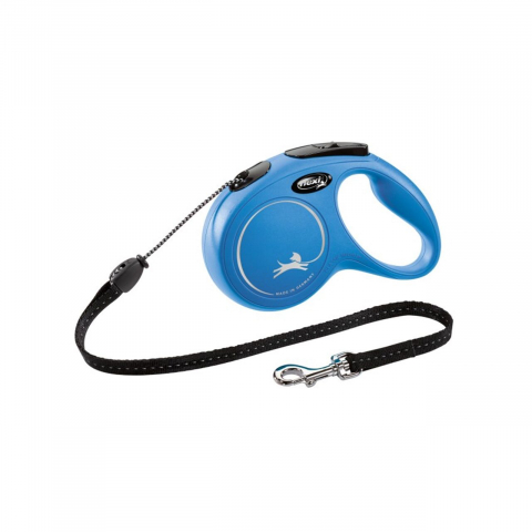 Caini - LESA PENTRU CAINI KERBL FLEXI CLASSIC CU FIR M 5M/20KG BLUE
