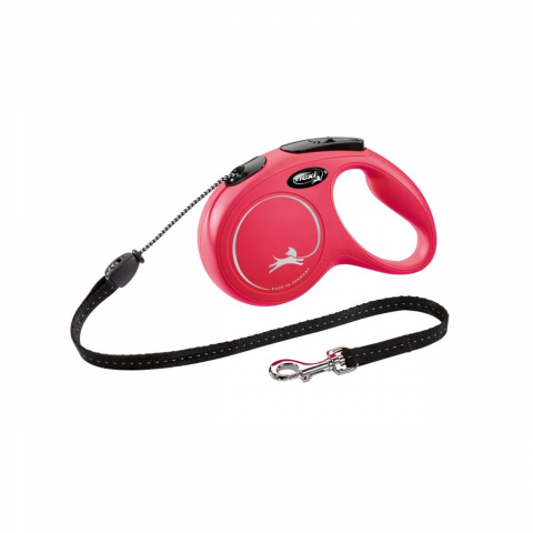 Caini - LESA PENTRU CAINI KERBL FLEXI CLASSIC CU FIR M 5M/20KG RED