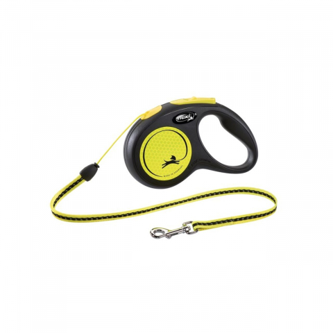 Zgarzi, lese, hamuri caini - LESA PENTRU CAINI KERBL FLEXI CLASSIC CU FIR S 5M/12KG NEON