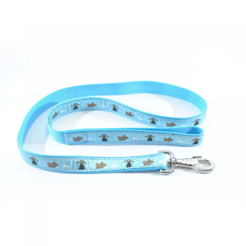 Zgarzi, lese, hamuri caini - LESA PENTRU CAINI NYLON MOL CU MODEL LIGHT BLUE 10MM*130CM/L5502.10130B