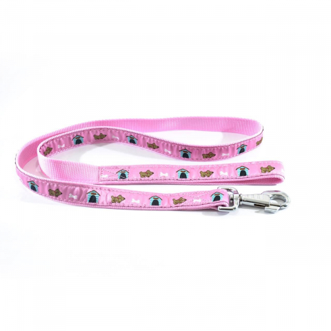 Zgarzi, lese, hamuri caini - LESA PENTRU CAINI NYLON MOL CU MODEL PINK 20MM*130CM/L5502.20130A