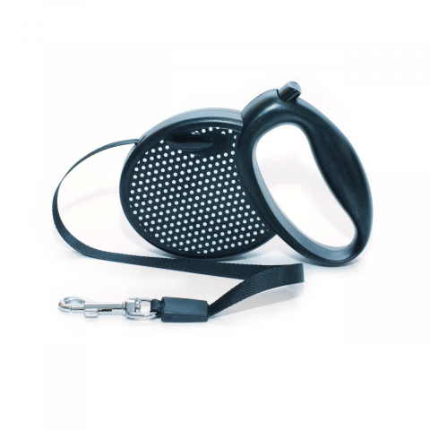 Zgarzi, lese, hamuri caini - LESA RETRACTABILA PREMIUM PENTRU CAINI BLACK CU BULINE 3M BANDA