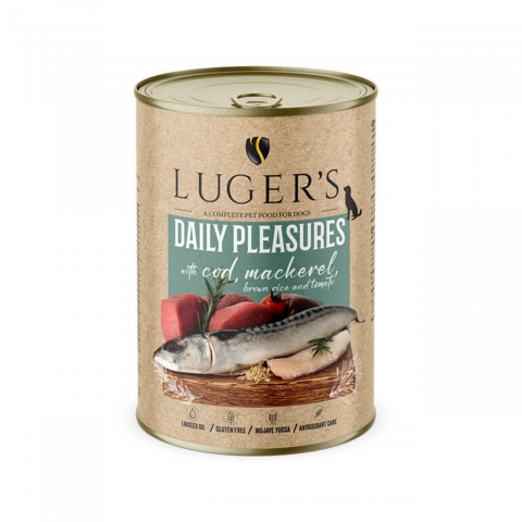 Caini - LUGER&#039;S HRANA UMEDA CONSERVA CAINI CU COD &amp; MACROU 400G