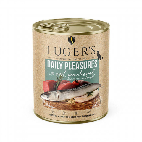 Caini - LUGER&#039;S HRANA UMEDA CONSERVA CAINI CU COD &amp; MACROU 800G