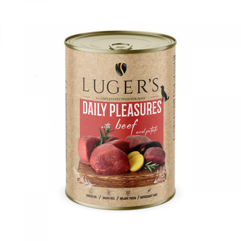 Caini - LUGER&#039;S HRANA UMEDA CONSERVA CAINI CU VITA &amp; CARTOF 400G