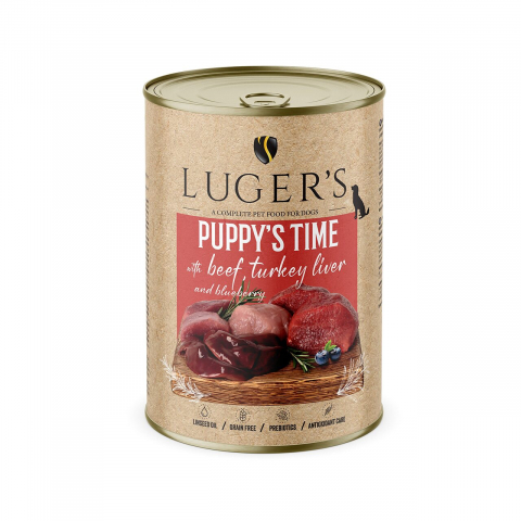 Hrana umeda caini - LUGER&#039;S HRANA UMEDA CONSERVA CATELUSI CU VITA &amp; FICAT DE CURCAN 400G