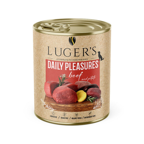Conserve câini - Conservă pentru câini cu vită și cartof Luger's 800 gr