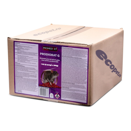 Raticide și rodenticide - Momeală raticidă grâu pentru șobolani și șoareci Prodiorat G, 1kg, 5 pungi x 200g