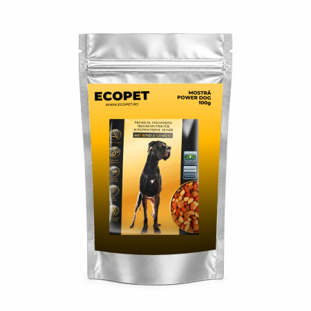 Hrana Uscata Caine Adult - Mostră 100g hrană uscată câini adulți, Power Dog, vită, legume