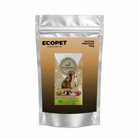 Hrana Uscata Caine Adult - Mostră 100g hrană uscată Premiant Premium Dog Food pentru câini, cu vită, pui și cereale