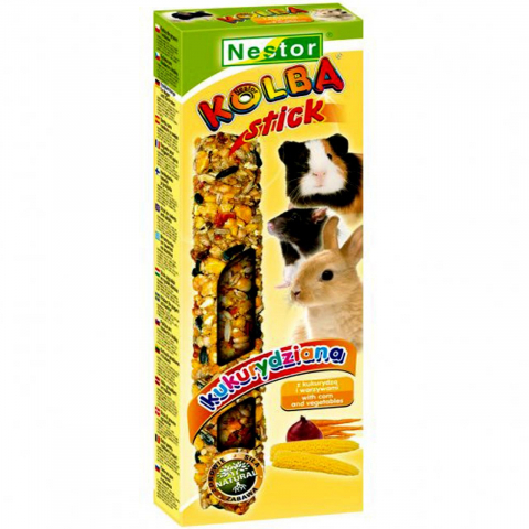 Hrana porcusori de Guineea - NESTOR ROZATOARE STICK PORUMB SI LEGUME (CUT 2 BUC)/GPC
