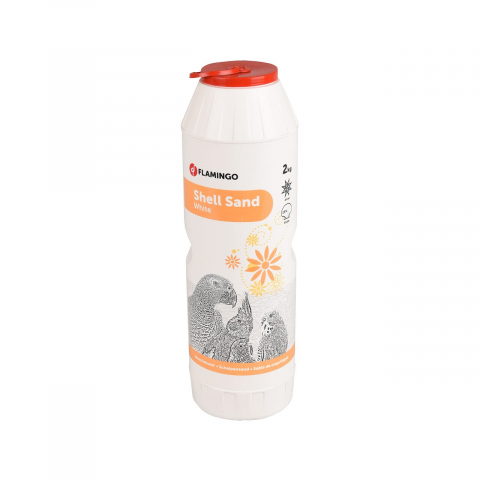 Pasari - NISIP PENTRU PASARI EXOTICE FLAMINGO SHELL SAND ALB 2 KG