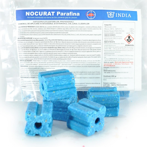 Raticide - NOCURAT PARAFINAT (25x200g) – 5KG | Momeală Cerată Profesională pentru Combaterea Rozătoarelor