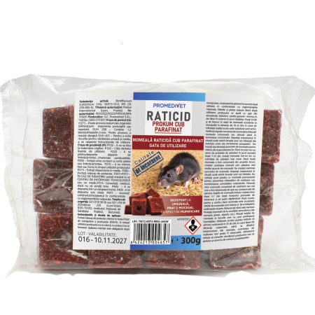Raticide și rodenticide - Otrava pentru șobolani și șoareci Prokum Cuburi Parafinate 300 g